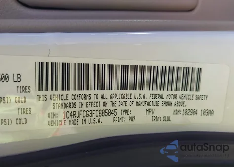 2015 Jeep Grand Cherokee Overland из США, поврежденный, VIN 1C4RJFCG3FC685845